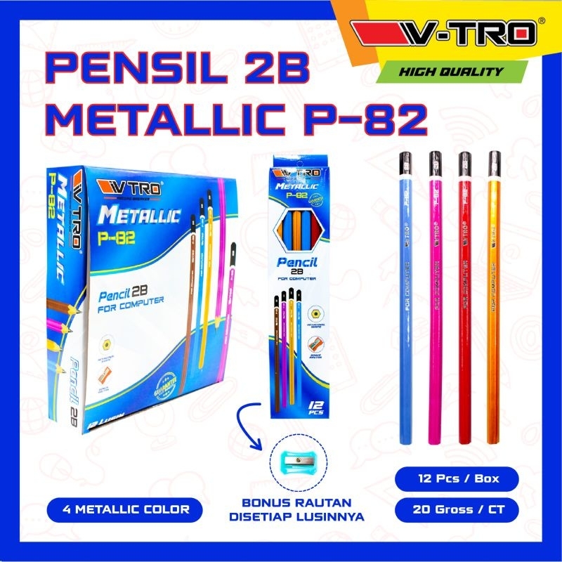 

Pensil 2B metalik Per Pak isi 12 PCS