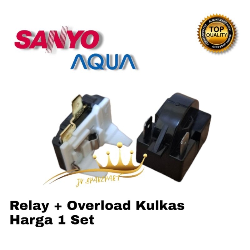 Relay Ptc + Overload Kulkas Sanyo AQua 2 Pintu | Relai Kulkas Sanyo AQua