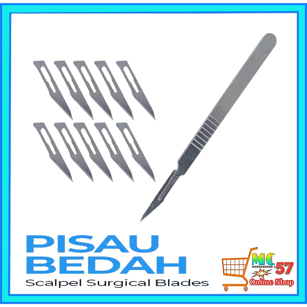 

Jun Bei Dao Pian YY0174 Pisau Bedah Scalpel Surgical Blades 10 PCS Number 11 Metal Scalpel 11 Antiskid Knife Craft Carving Knife Mobile Phone Notebook Computer PCB Maintenance Manual Tool Blade