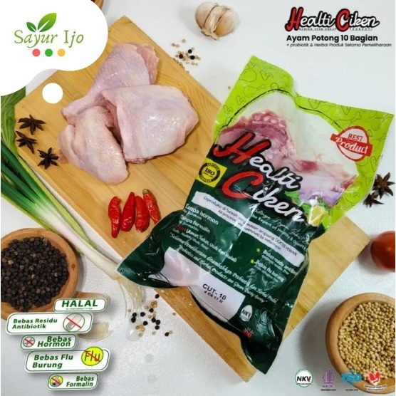 

Healti Ciken Ayam Utuh POTONG 8 Probiotik 900 - 950 Gram / Ekor Fresh Frozen Healthy Whole Chicken Daging Segar