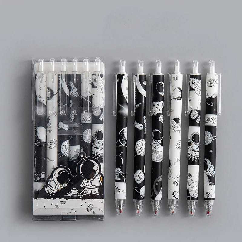 

Bolpen pen gel karakter astronot hitam putih warna warni black white rainbow / alat tulis stationery stationary pulpen bolpoin bollpoint luar angkasa space mekanik lucu kantor ink pena tinta hitam penghapus eraser penggaris ruler ruber pensil murah altul
