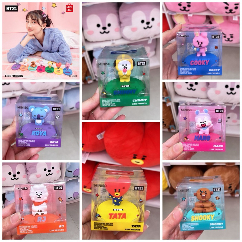 BT21 with Miniso Desk Phone Holder | BTS x Miniso KOYA , RJ , SHOOKY , MANG , CHIMMY ,TATA , COOKY
