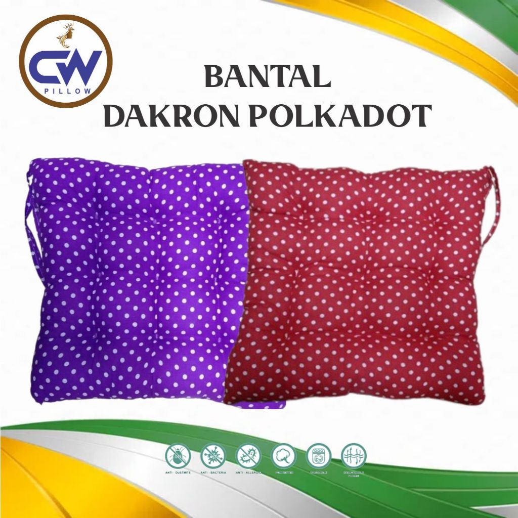 Bantal Duduk Santai Bahan Dakron Motif Polkadot