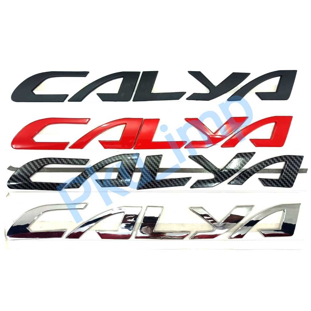STIKER EMBLEM LOGO KAP MESIN CALYA HITAM MERAH CHROME CARBON