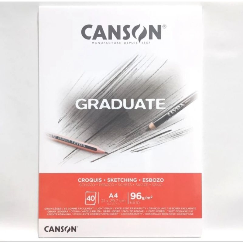 

Canson Graduate A4 Croquis Sketching 40 Sheets 96 Gsm