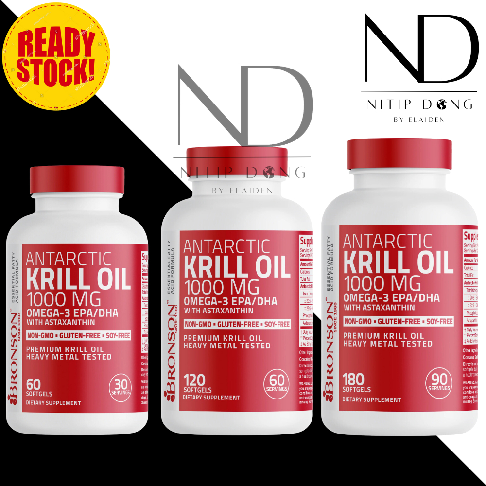 Bronson Antarctic Krill Oil 1000MG Omega-3 EPA/DHA Astaxanthin