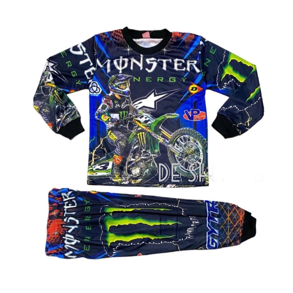 Setelan baju motor cross/baju sepeda anak/baju motor cross murah / bau olah raga anak