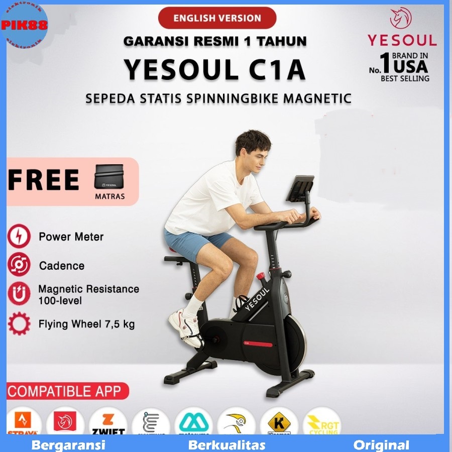 Yesoul C1A Sepeda Statis Spinning Bike Magnetic Alat Gym Workout Sepeda Olahraga