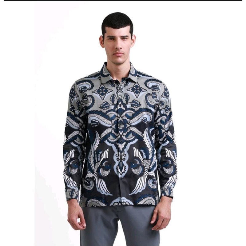 Manzone kemeja pria dewasa batik lengan panjang