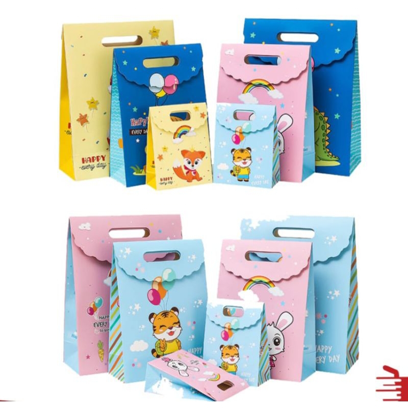 

Goodie Bag Karakter Animal / Tas Ulang Tahun Lucu / Bingkisan Ulang Tahun/ Paper Bag