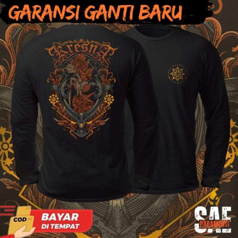 Kaos Distro Wayang Jawa Pria Paramesti Kresna Lengan Panjang Lengan Pendek  Kaos Pria Wanita Motif S