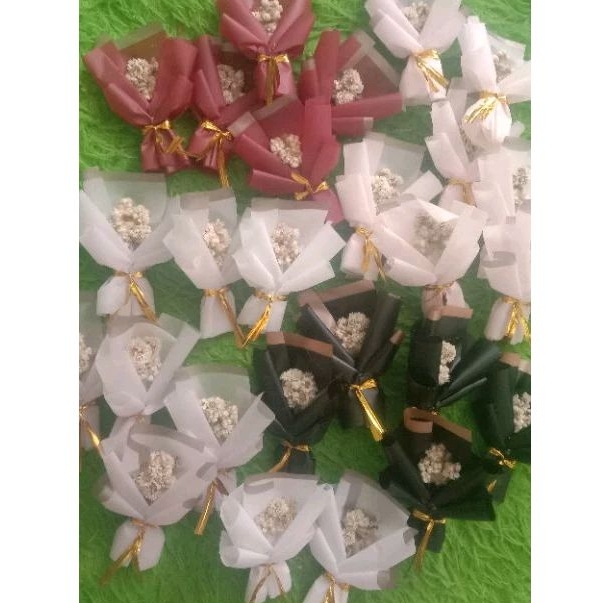 (balikpapan) MINI BUKET EDELWEISS / BUKET DRIED FLOWER / EDELWEISS BUNGA KERING