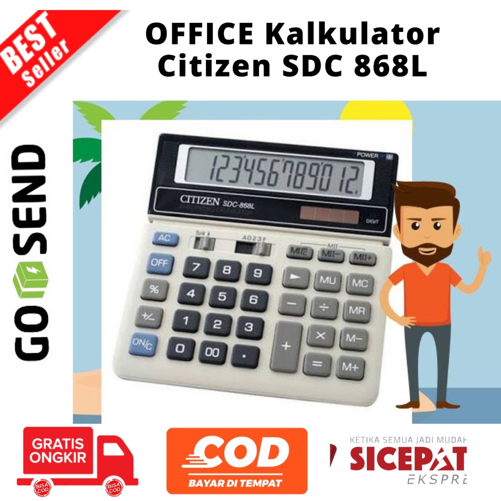 

KODE H34U Diskon JK OFFICE Kalkulator Citizen SDC 868L
