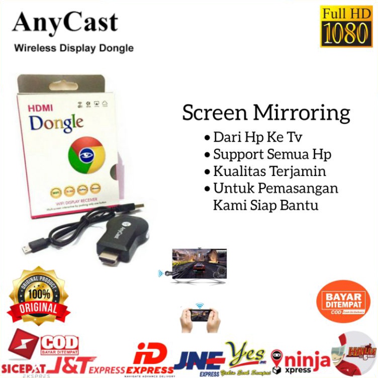 KODE V96P ANYCAST DONGLE WIRELESS  ALAT PENGHUBUNG HP KE TV LED  ANYCASH DONGEL MIRACAST WIFI  PENYA