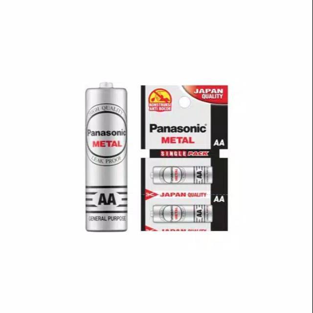 Batre Panasonic METAL Abu Size AA Besar  Ukuran AAA Kecil Super Tahan Lama Awet Batery Jam Dinding ,