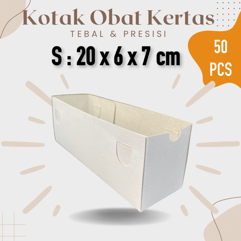 

[50pcs]Kotak Obat Kertas Apotek 20x6x7 S