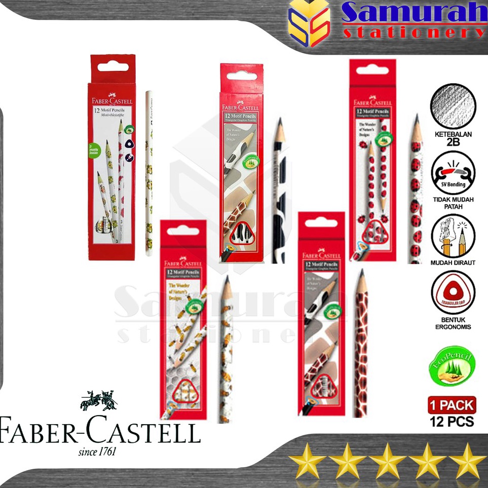 

KODE B42E Pensil Kayu FaberCastell 2B Motif Triangular Faber Castell Segitiga