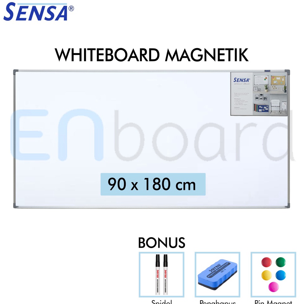 

KODE I42V Papan Tulis Whiteboard White Board Gantung Magnet Single Face Sensa 9 x 18 cm