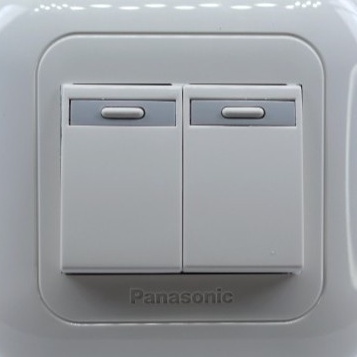 KP8 Saklar sakelar seri double 2 tombol lampu IB panasonic tanam