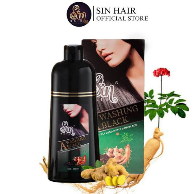 Sinhair premium 500ml shampo original 100% asli jepang 🇯🇵 menghitam kan uban/rambut