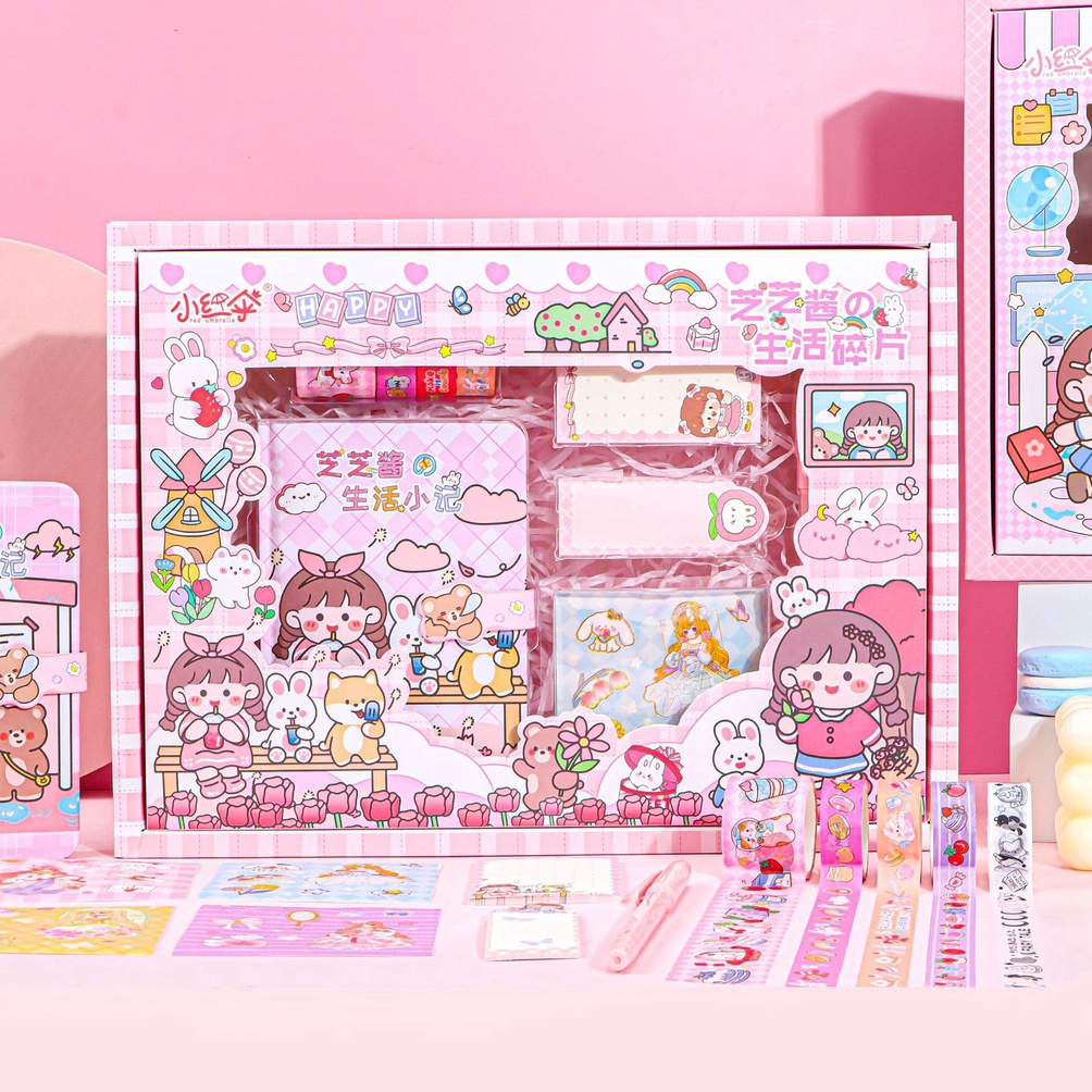 

KODE I62W Cocobabyid Paket Jurnal Set Agenda Gift Box Hampers Hadiah Notebook Journal Diary Alat Buku Tulis Lengkap Scrapbook Cute Girl