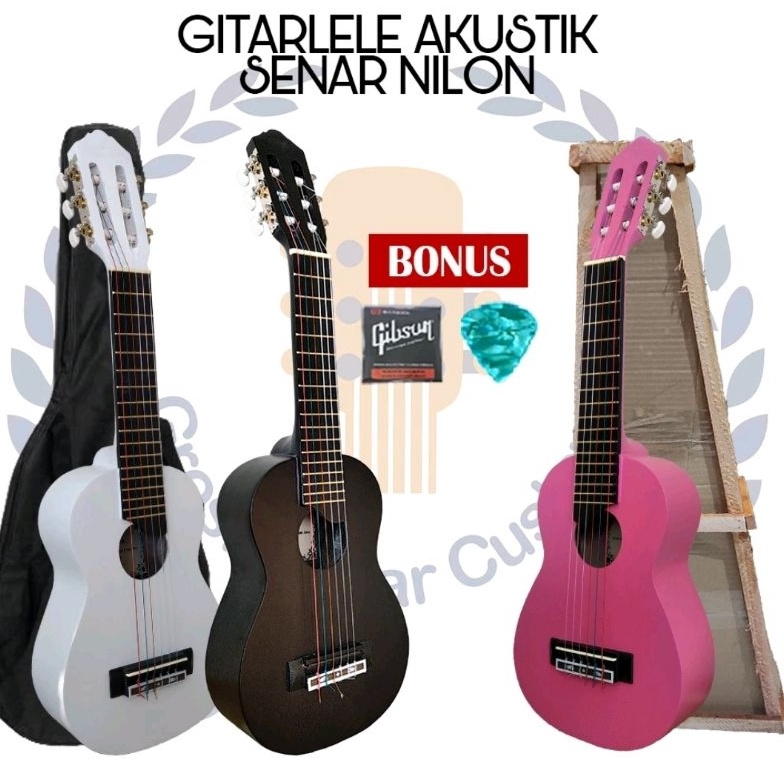 KODE N15H PAKET GITARLELE AKUSTIK  UKULELE SENAR6 NYLON TERBARU  GUITAR LELE ACOUSTIK SENAR NYLON  P