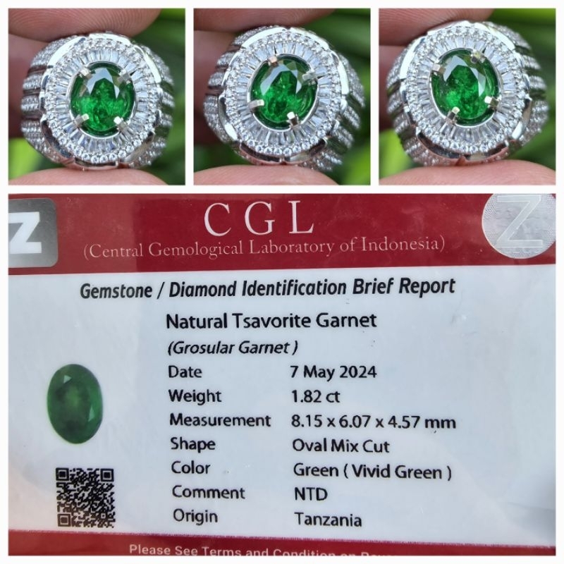 Natural HQ Vivid Green Tsavorite Garnet Memo 1.82 crt