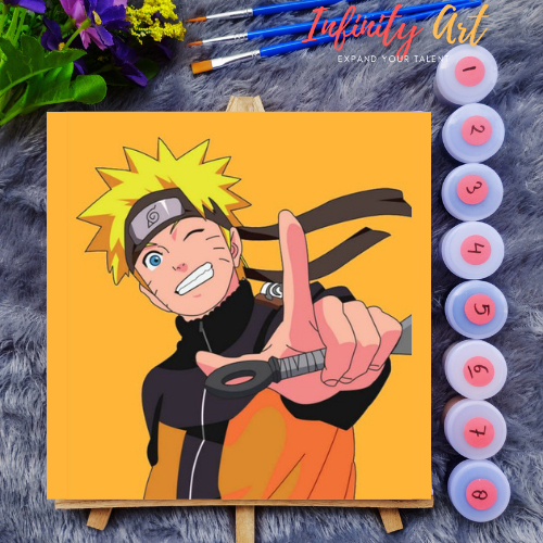 

Paint by Number Anime Naruto Shippuden Kakashi - DIY Kit Melukis Kanvas 20x20 cm Lengkap Frame - Siap Lukis / Canvas Painting Kit