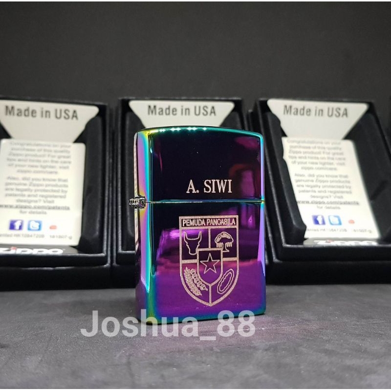 Zippo Custom Ukir Logo Pemuda Pancasila Bisa Ukir Nama sendiri