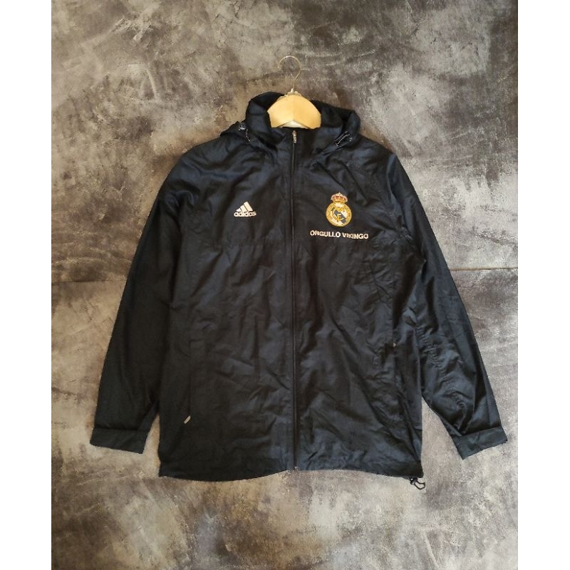 jaket windbreaker outdoor Adidas x real Madrid 100℅ original