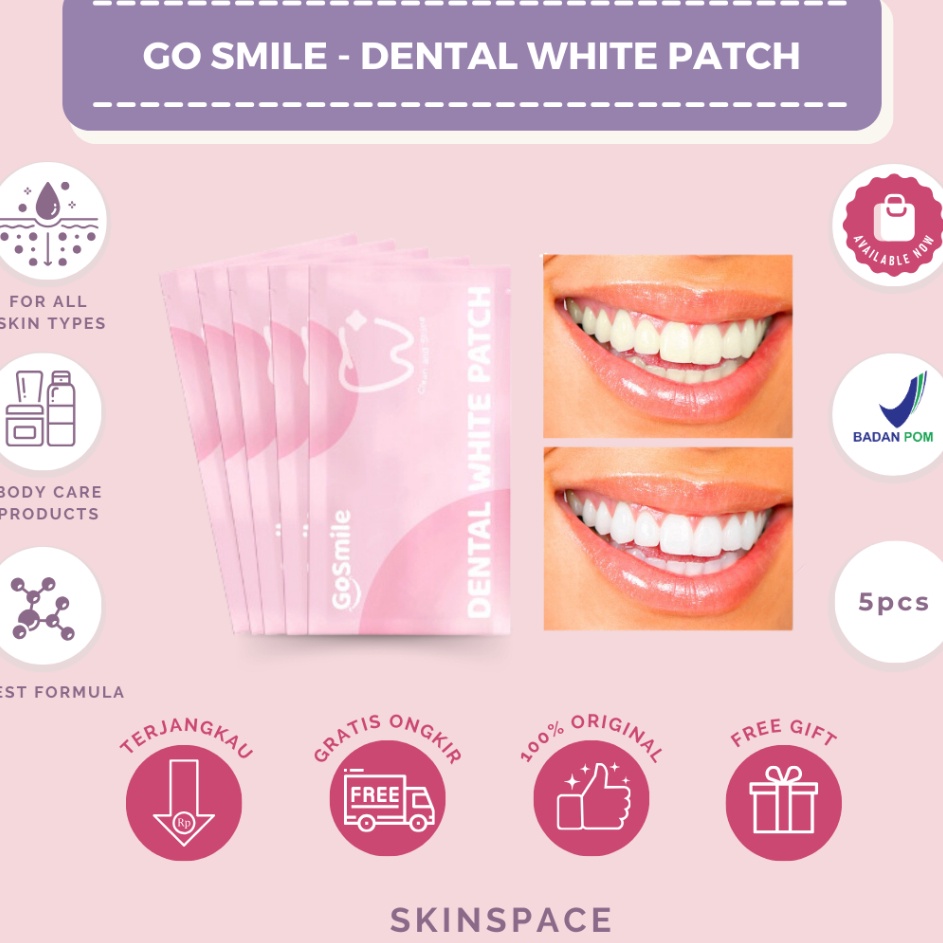 GO SMILE Dental White Patch  Untuk Memutihkan Gigi seperti Bleaching dengan Glycerin Menthol dan PVP