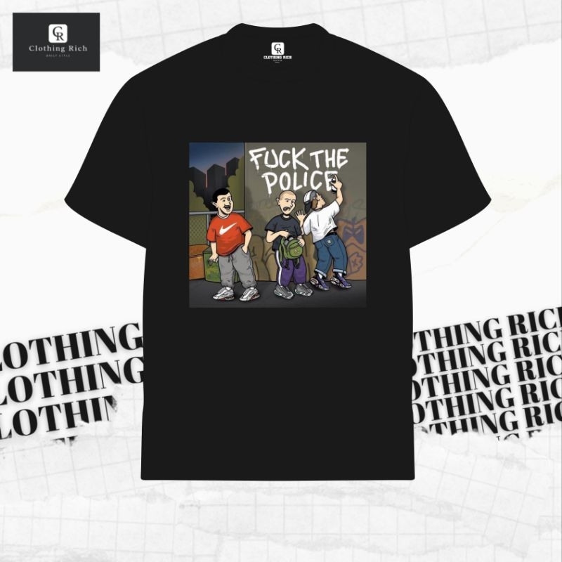 T-Shirt Black FTP Football Tee Cotton Combet 24s Clothing Rich