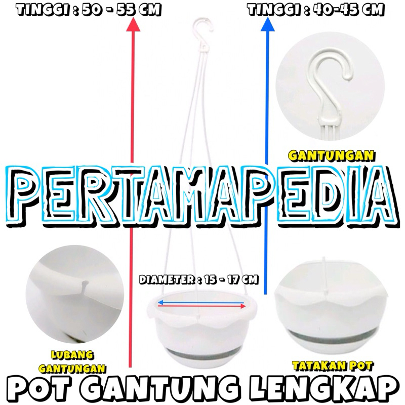 SATUAN POT GANTUNG PLASTIK UNTUK BUNGA/ VAS GANTUNG BUNGA/ BUNGA PLASTIK/ RUMPUT PLASTIK/ DAUN PLAST