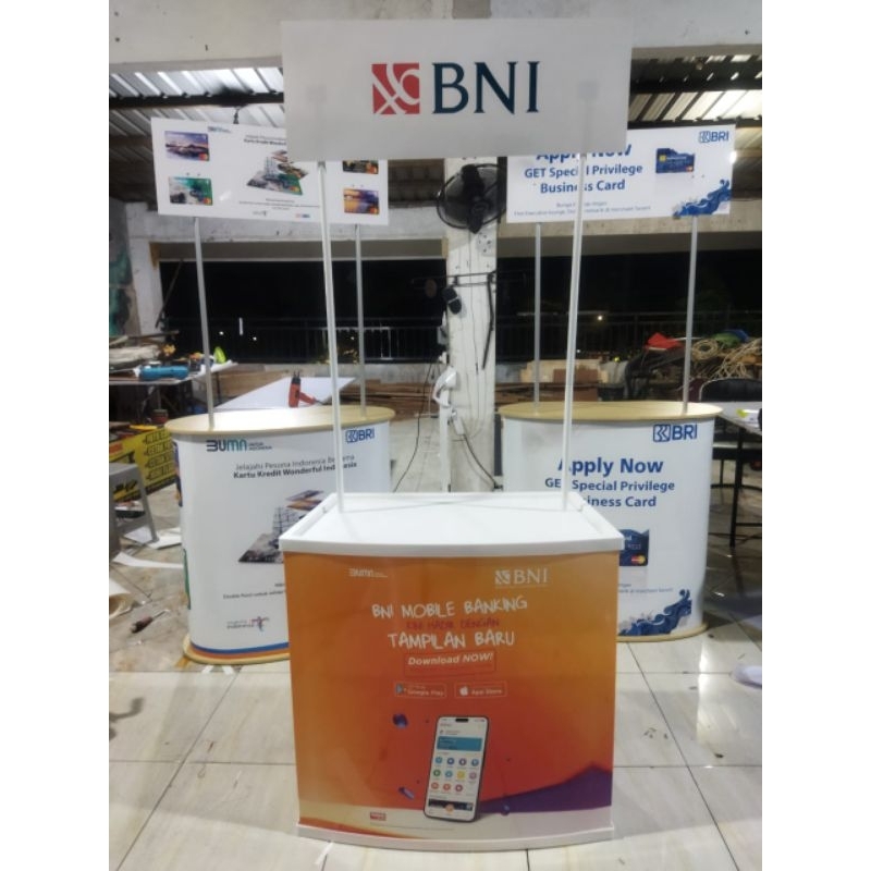 Event Desk Bank BNI Custom Nama Cabang / BNI DIRECT Meja Promosi Event Pameran Booth Stand Portable