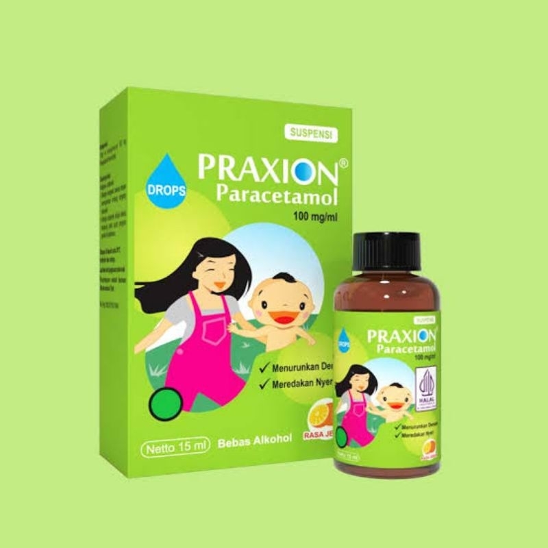 Praxion Paracetamol Drop 15ml rasa Jeruk - Meredakan Demam dan Nyeri Anak
