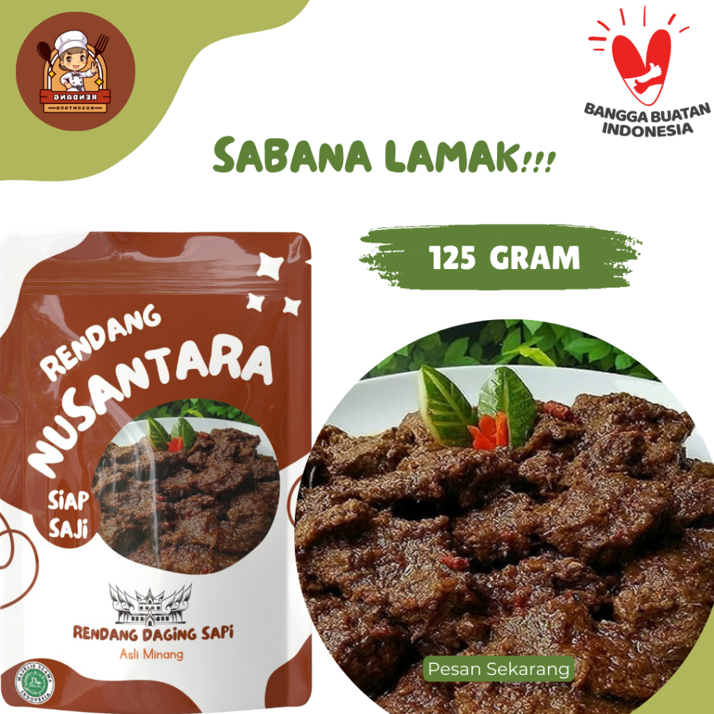 

RENDANG DAGING MINANG ASLI PADANG - RENDANG TERENAK PRMO KEMASAN 125 Gram-Kuliner Minang