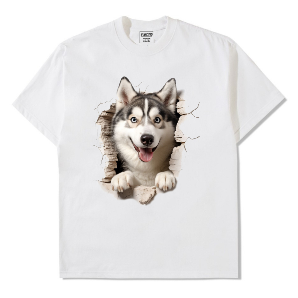 Kaos Premium Anjing Husky 3 Dimensi Premium
