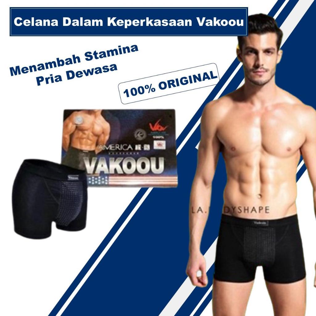VAKOOU 100% ORI Celana Dalam Boxer Terapi Keperkasaan Kesehatan Magnet Magnetic Pembesar Pemanjang M
