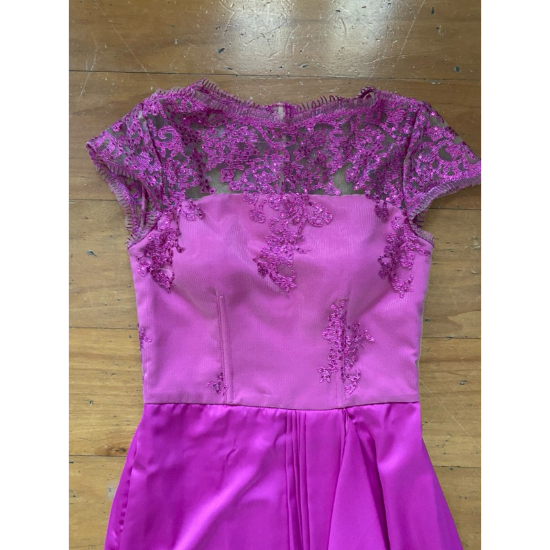 lace dress / wedding dress (preloved) brukat tile satin dress