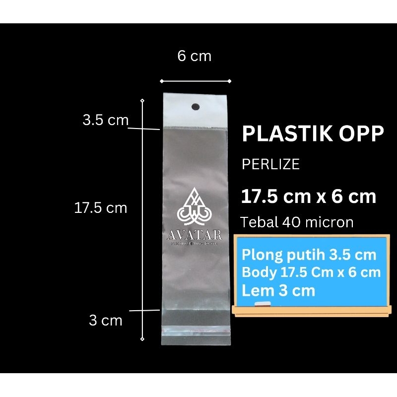 

( Isi -+100 lembar ) Plastik OPP perlize ukuran ( 17.5 cm x 6 cm ) + 3.5 cm + 3 cm Perlize / kemasan aksesoris / label / opp display murah