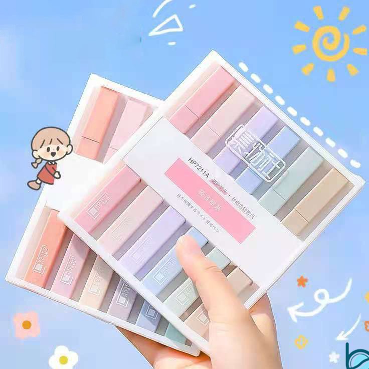 

Ramah Lingkungan Stabilo highlighter pastel marker Highlighter marker Morandi color Macaron pastel double tip 6 colors Best Stationary