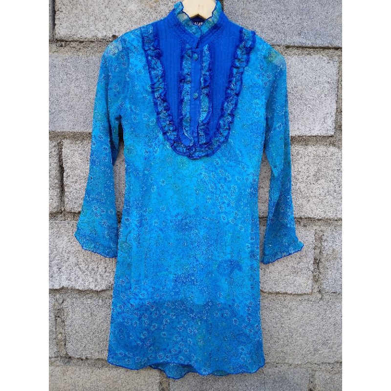 BLOUSE TUNIK SIFON MOTIF CANTIK WANITA