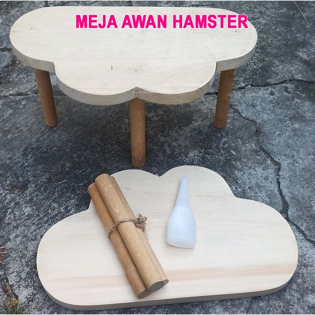 [Happy Hamster] Meja kayu hamster awan | Platform kayu awan hamster | Meja kayu hamster