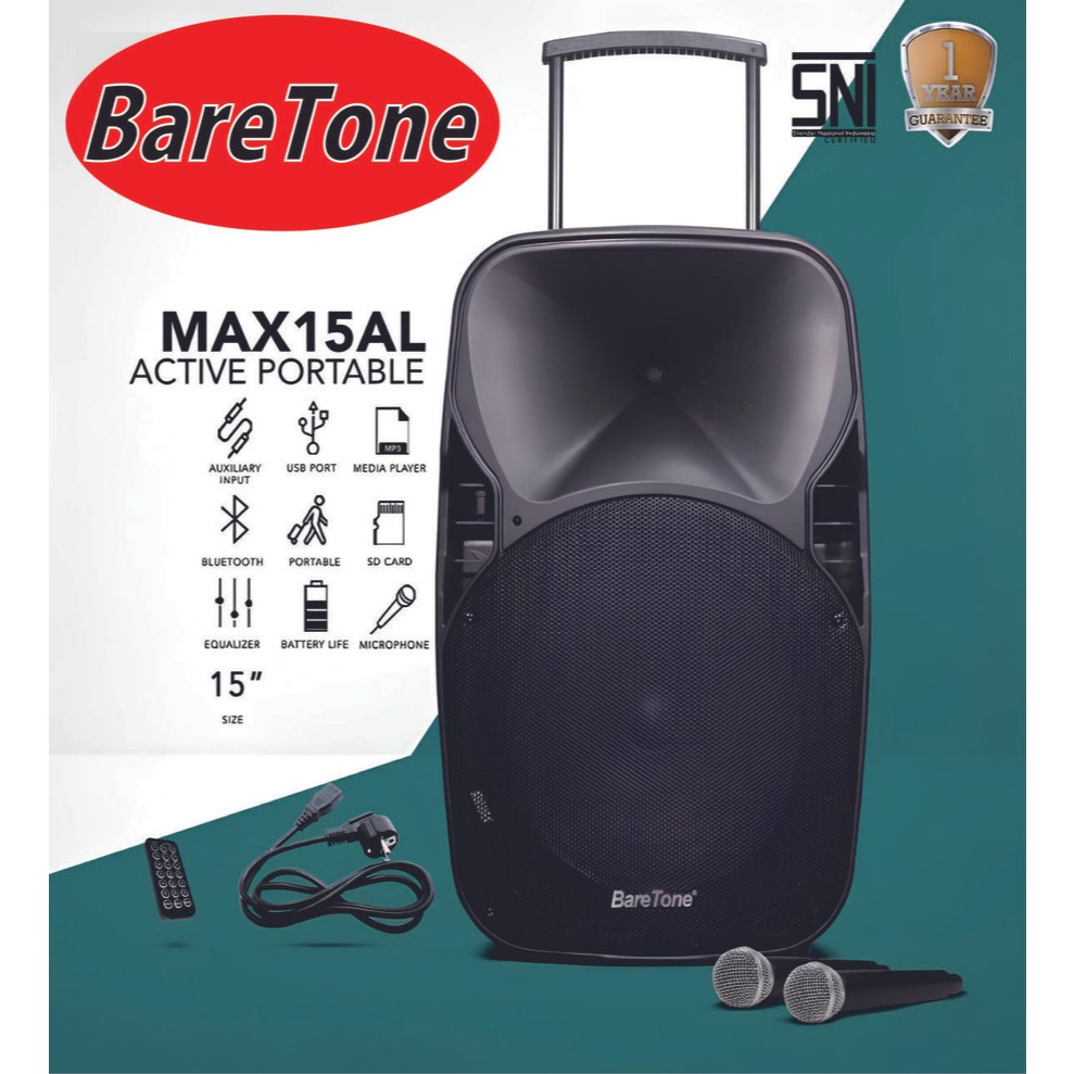 Speaker Portable Aktif BARETONE 15 Inch MAX 15 AL