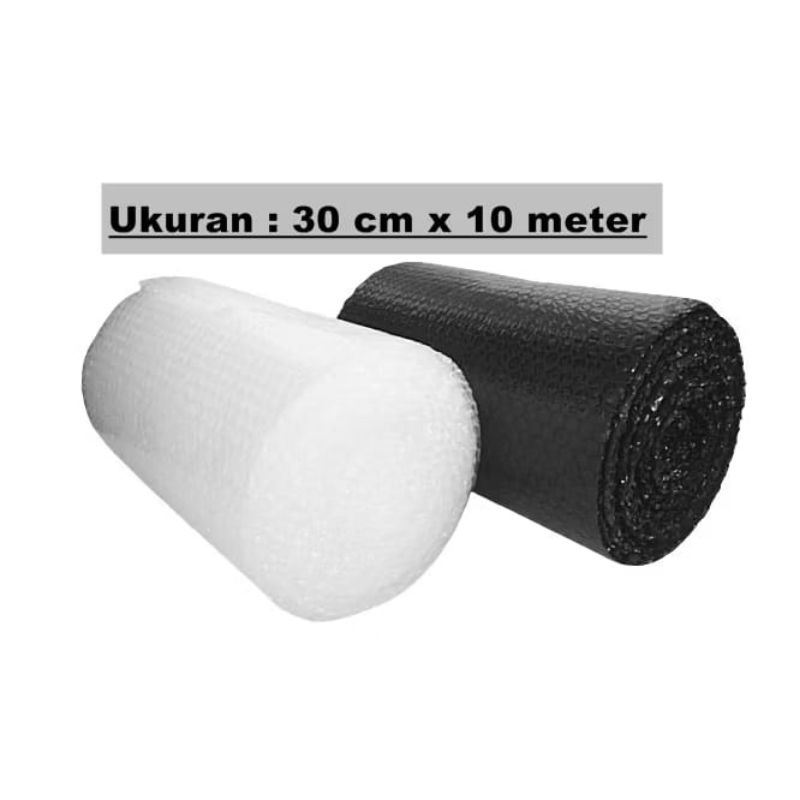 

BUBBLEWRAP ECERAN 30CM X 10M BUBBLE WRAP GULUNGAN KECIL HITAM PUTIH BUBBLE METERAN