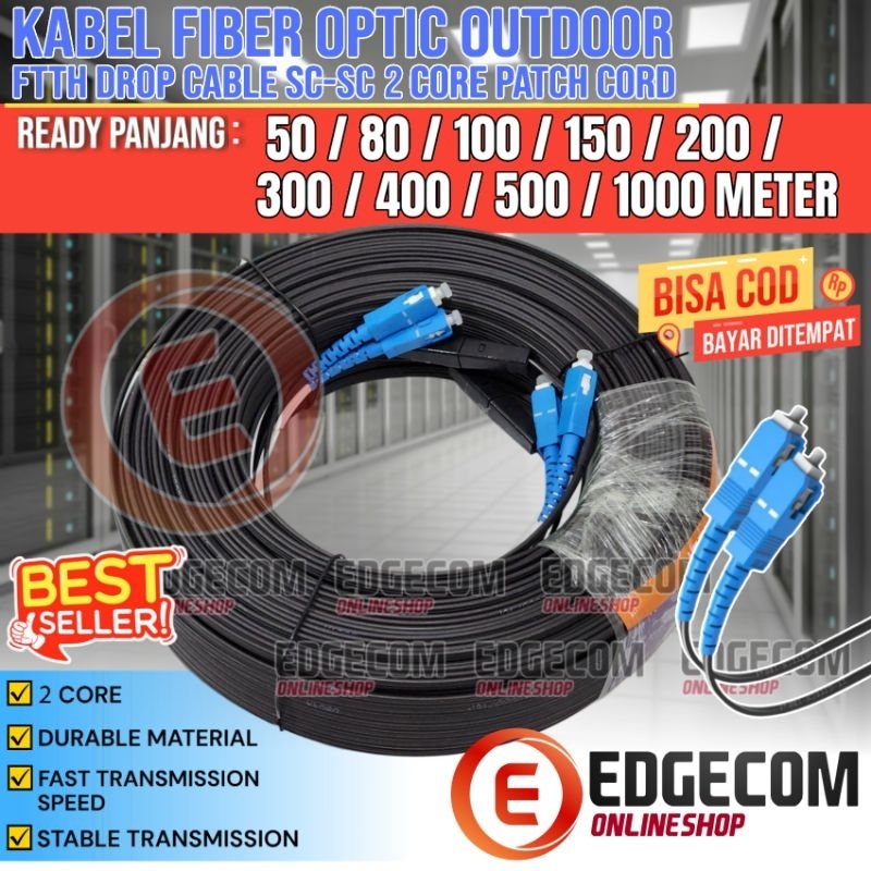 KABEL FIBER OPTIC / OPTIK FO 2 CORE PRECON FTTH SC OUTDOOR 500 METER