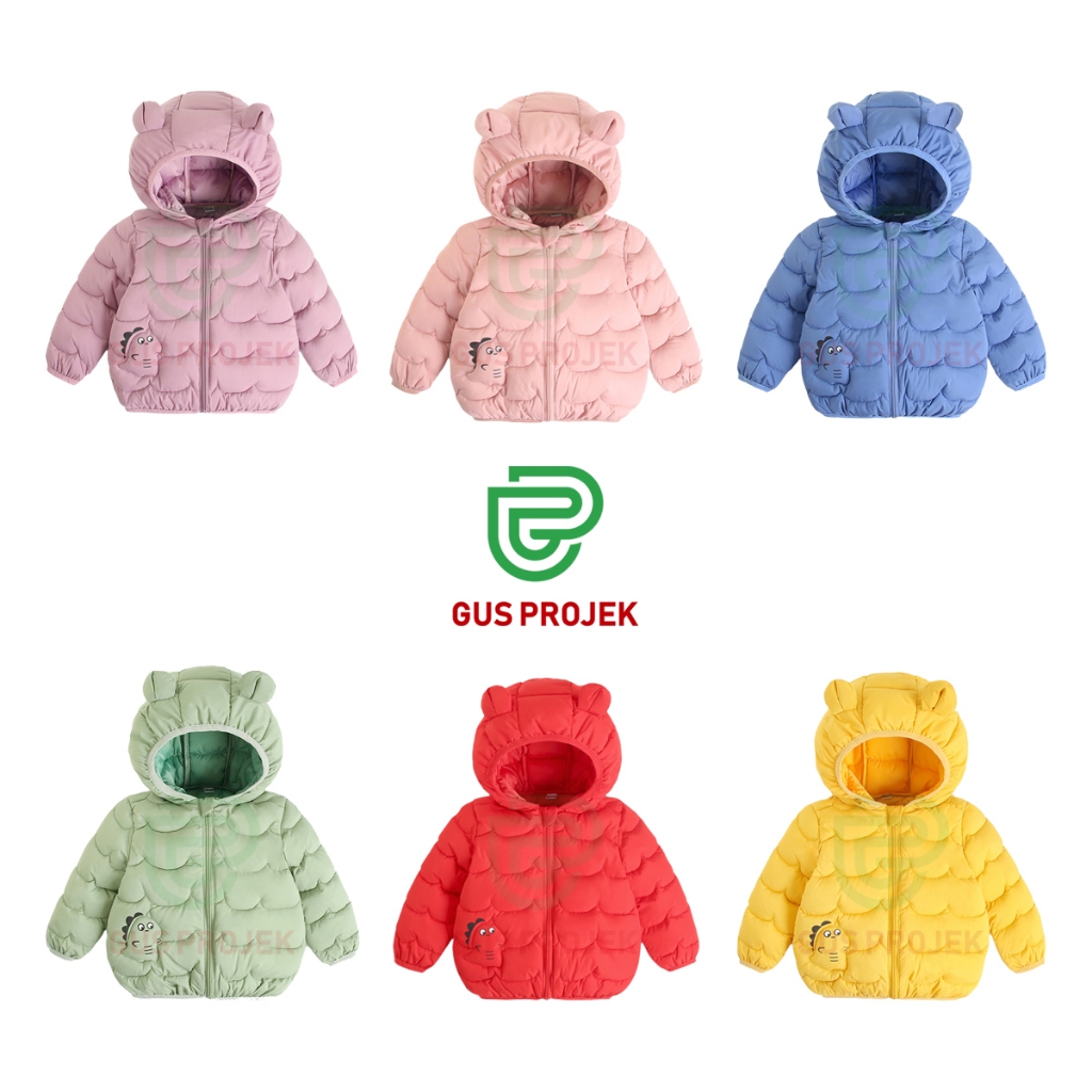 Jaket Winter Anak Perempuan Laki Laki Kece Import Motif Dinosaurus Bayi Karakter Lucu 1 2 3 4 5 Tahu