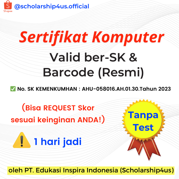 

SERTIFIKAT KOMPUTER RESMI LEGAL BER-BARCODE