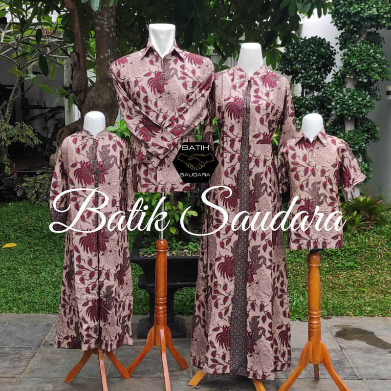 Gamis Batik Set Keluarga Batik Saudara Motif Lompong