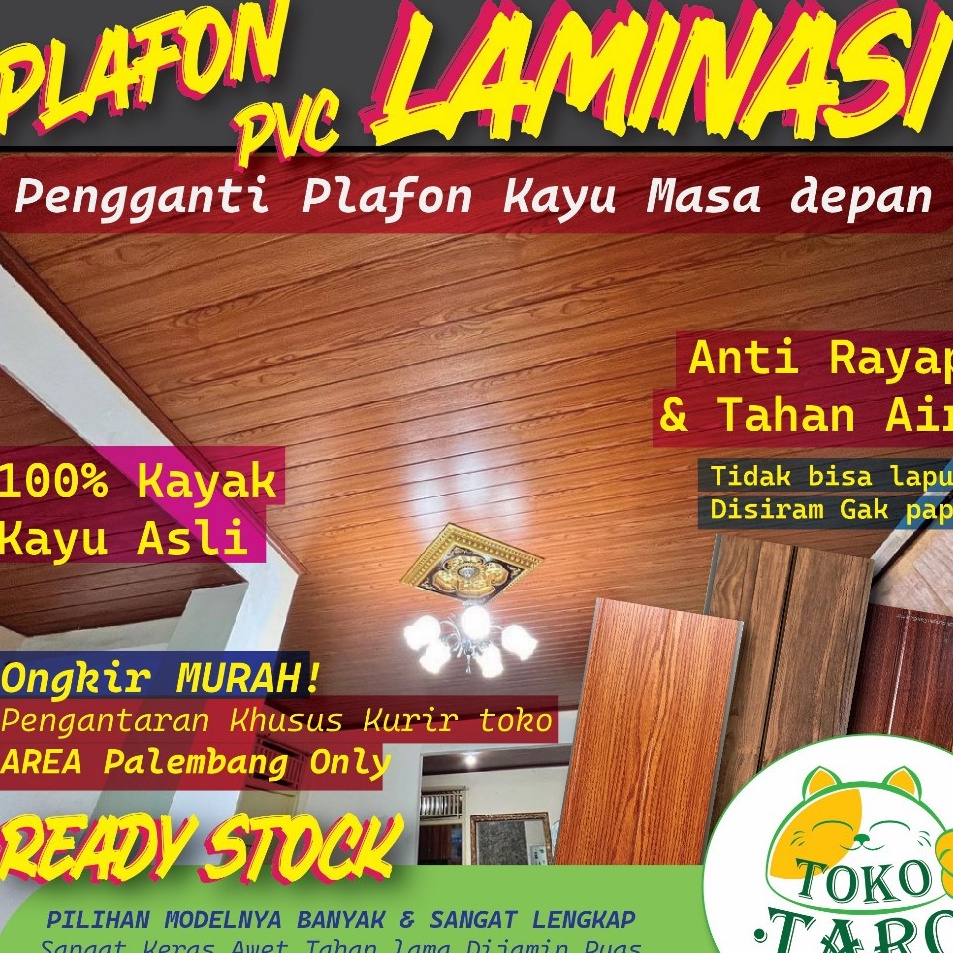 Recomend Plafon PVC LAMINATE KULIT KAYU Distributor Palembang